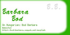 barbara bod business card